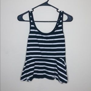 EXPRESS BLACK AND WHITE STRIPED BUSINESS BLOUSE